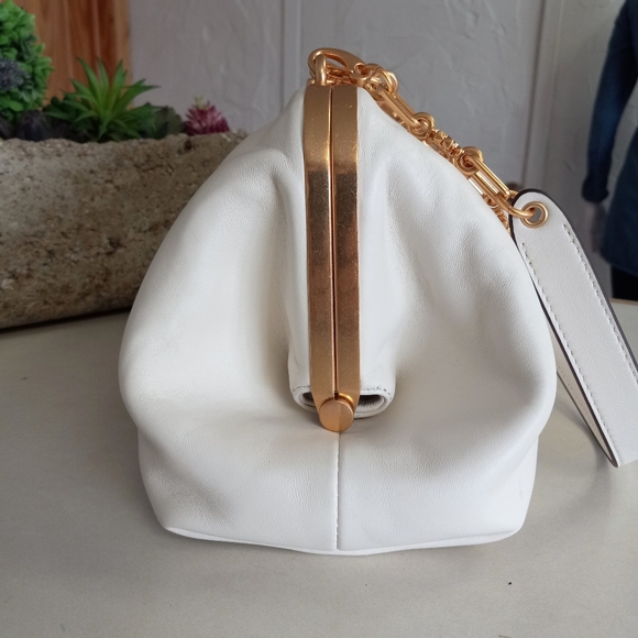 Tory Burch Cleo Shoulder Bag in New Ivory, Large size Frame bag. - Picture 13 of 16